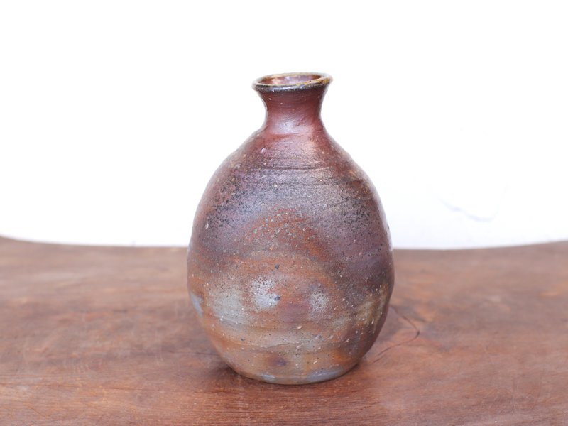 Bizen ware sake bottle t-148 - Bar Glasses & Drinkware - Pottery Brown