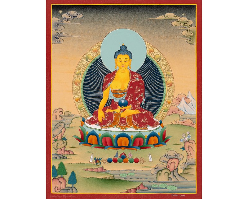 釋迦牟尼佛唐卡藝術 - 壁貼/牆壁裝飾 - 其他材質 多色
