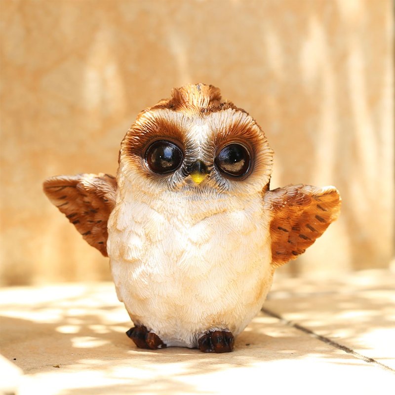 デバリエ mo08 フクロウの置物 梟 レジン製 ギフト 誕生日プレゼント 最適なプレゼント - 置物 - レジン ブラウン