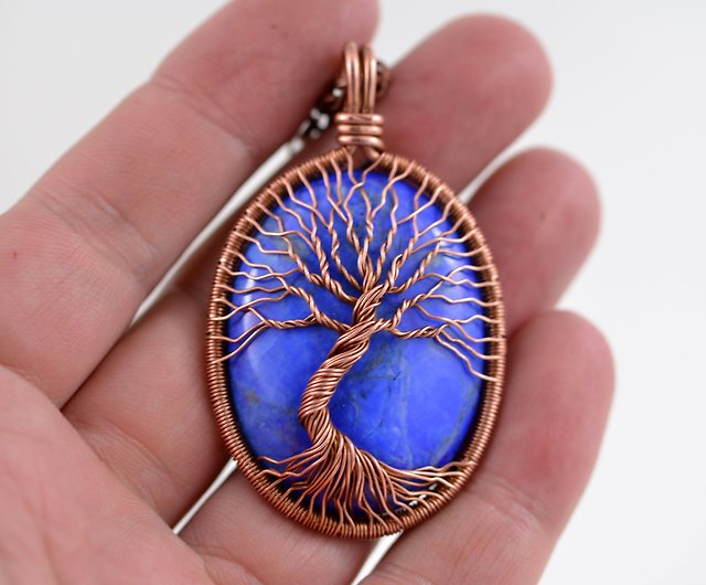 Wire Woven Lapis and Copper Necklace — Mitchell Jewelry Studio