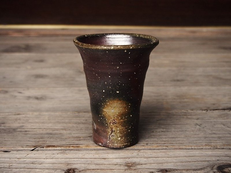 日本岡山備前 陶器 啤酒杯（中）b2-024 - 花瓶/陶器 - 陶 咖啡色