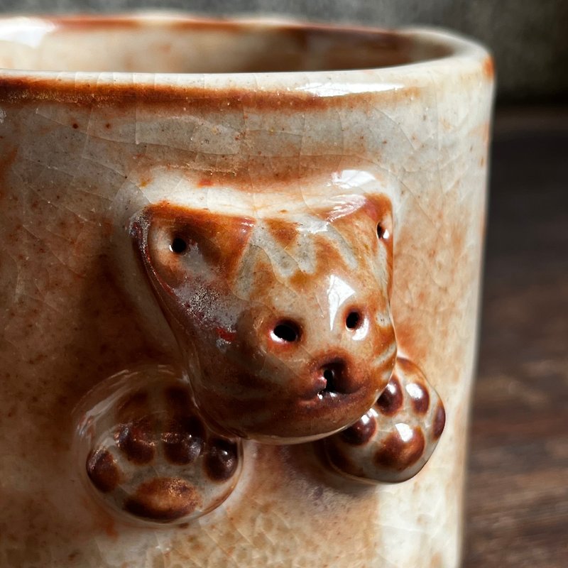 A Tachibana Mug/Pottery/Shino Glaze - แก้วมัค/แก้วกาแฟ - ดินเผา สีส้ม