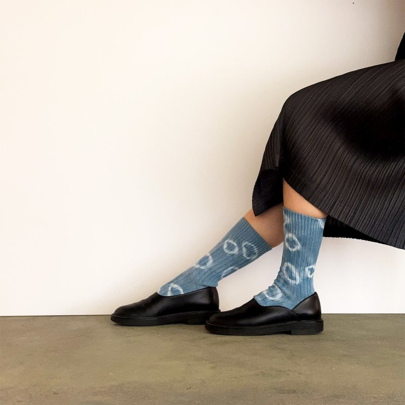 日本製 靛藍染色 JAPANBLUE INDIGO DYED SOCKS 厚羅紋針織 #3 - 襪子 - 棉．麻 