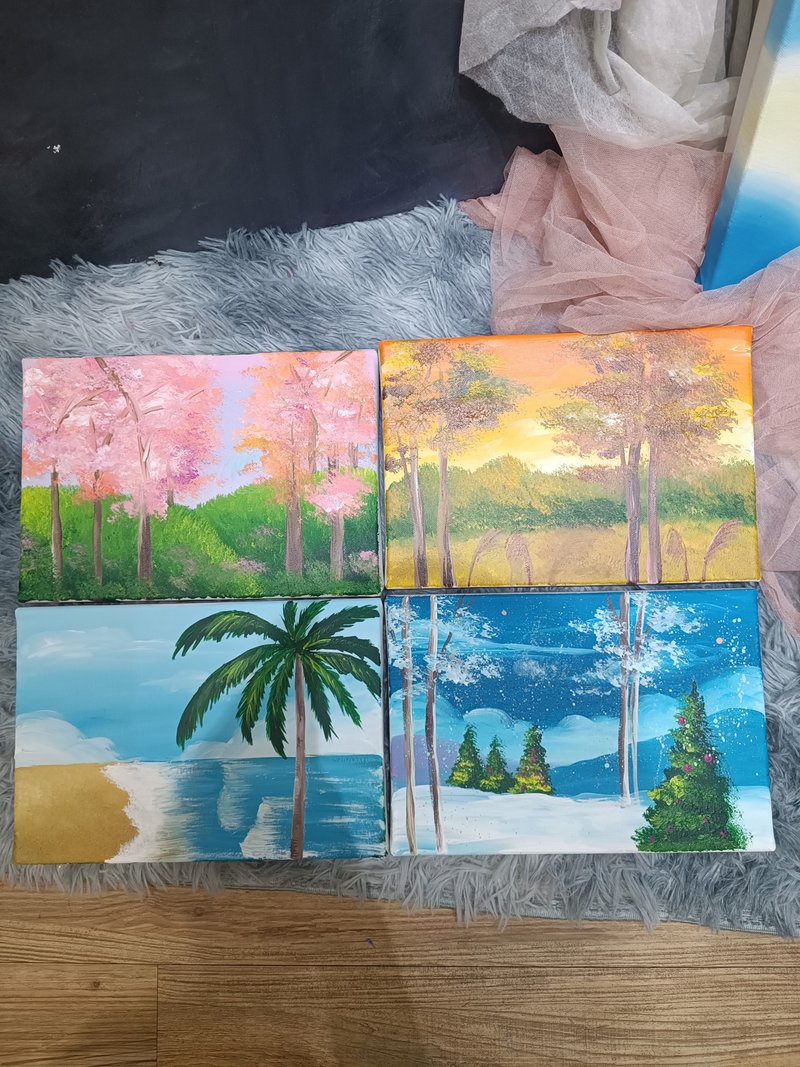 漩渦星空-油畫作品 展示品 教案樣本 換季出清 海洋油畫 - 海報/掛畫/掛布 - 顏料 