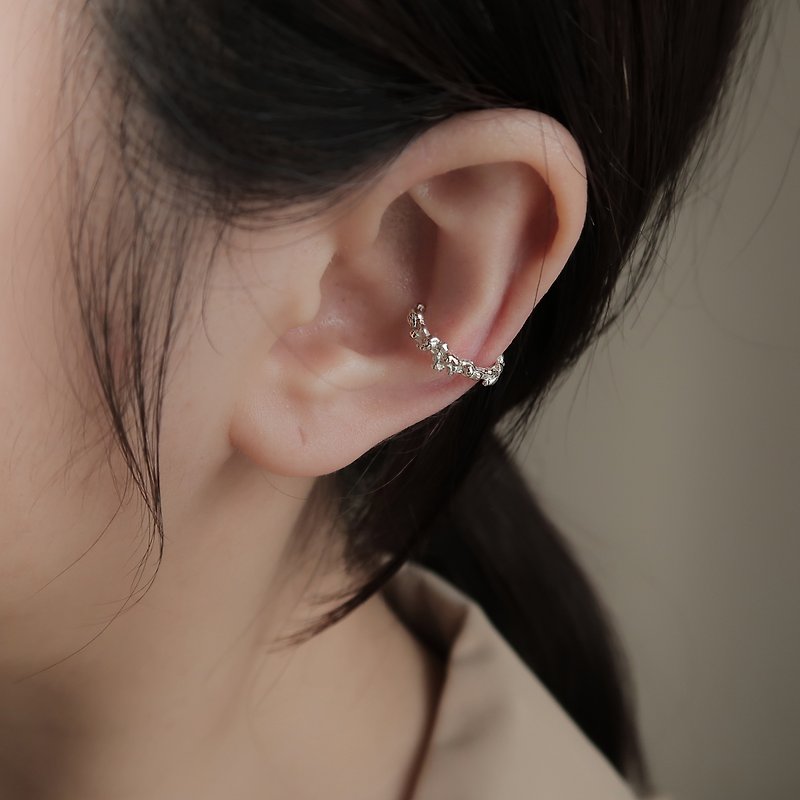 森林系 925純銀 雨林 耳骨夾 耳環 免費送禮包裝 - 耳環/耳夾 - 純銀 卡其色