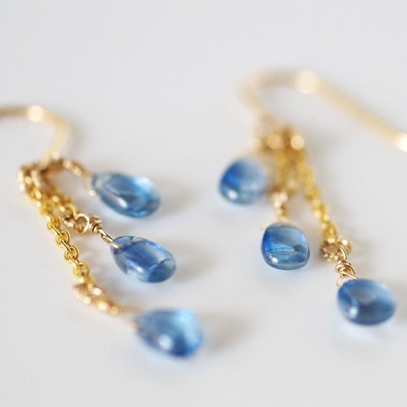 Shimmering grain earrings Kyanite - Earrings & Clip-ons - Other Metals Gold