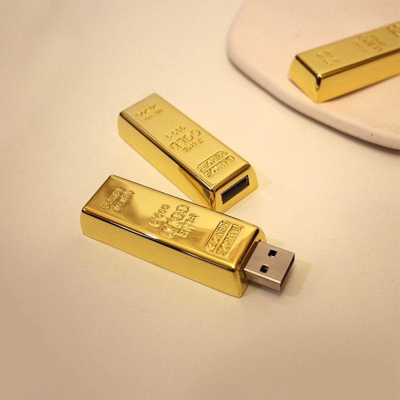 [Shi Design-Customization] Caiyuan Guangjin Gold Nugget USB - USB Flash Drives - Other Metals 