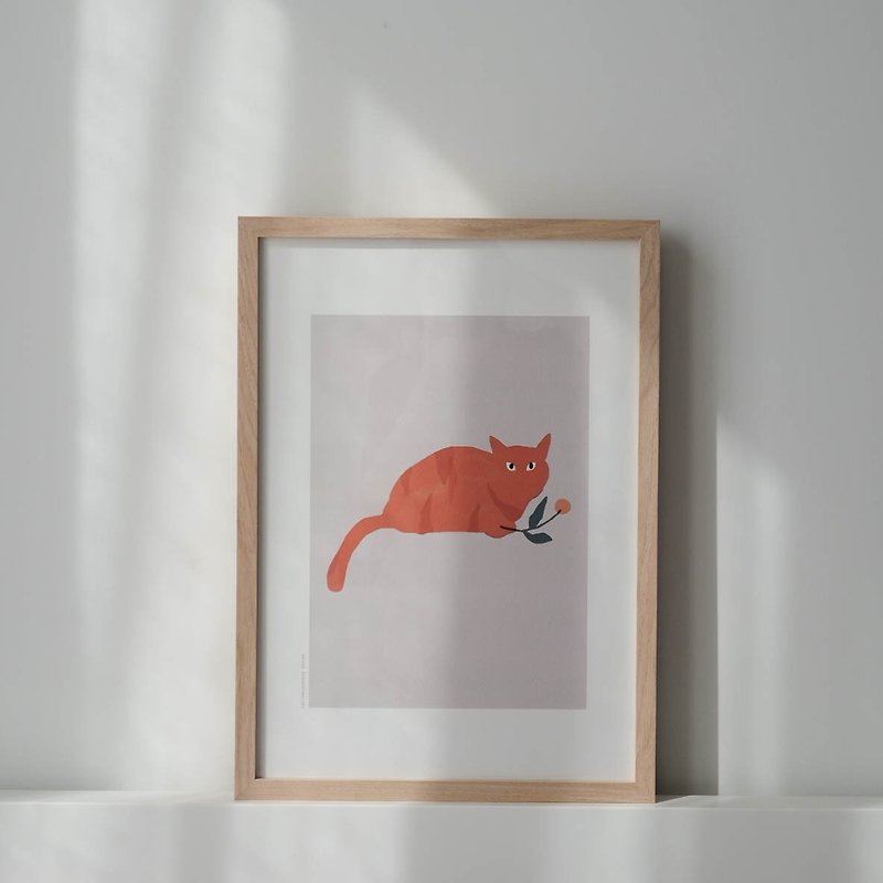 Orange tabby cat poster A3 - 海報/掛畫/掛布 - 紙 