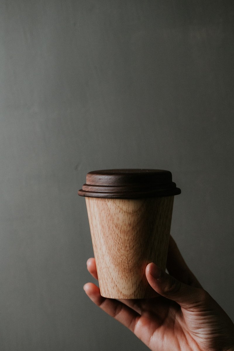 iwcc log coffee cup handmade/coffee/coffee cup/coaster - กระบอกน้ำร้อน - ไม้ สีนำ้ตาล