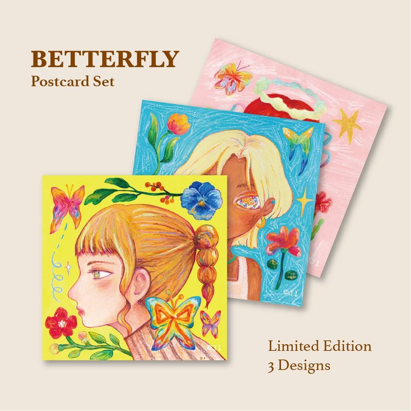 BETTERFLY Postcard Set / 3 pcs - การ์ด/โปสการ์ด - กระดาษ 