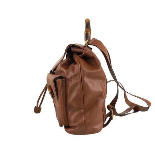 グッチ　バンブー　リュックサック　ブラウン 日本直送 名牌中古包 】GUCCI グッチ バンブー バックパック ブラウン