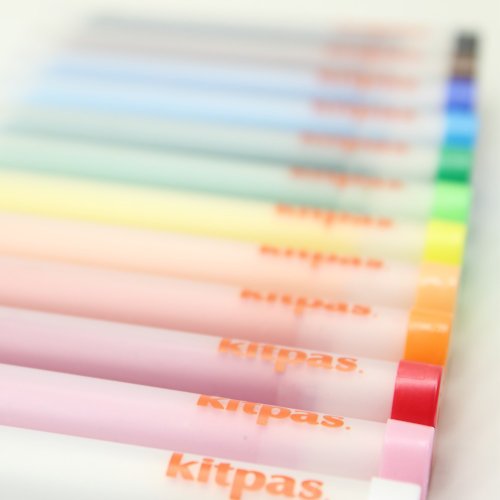 日本理化學工業 Kitpas kids 12色筆套蠟筆組