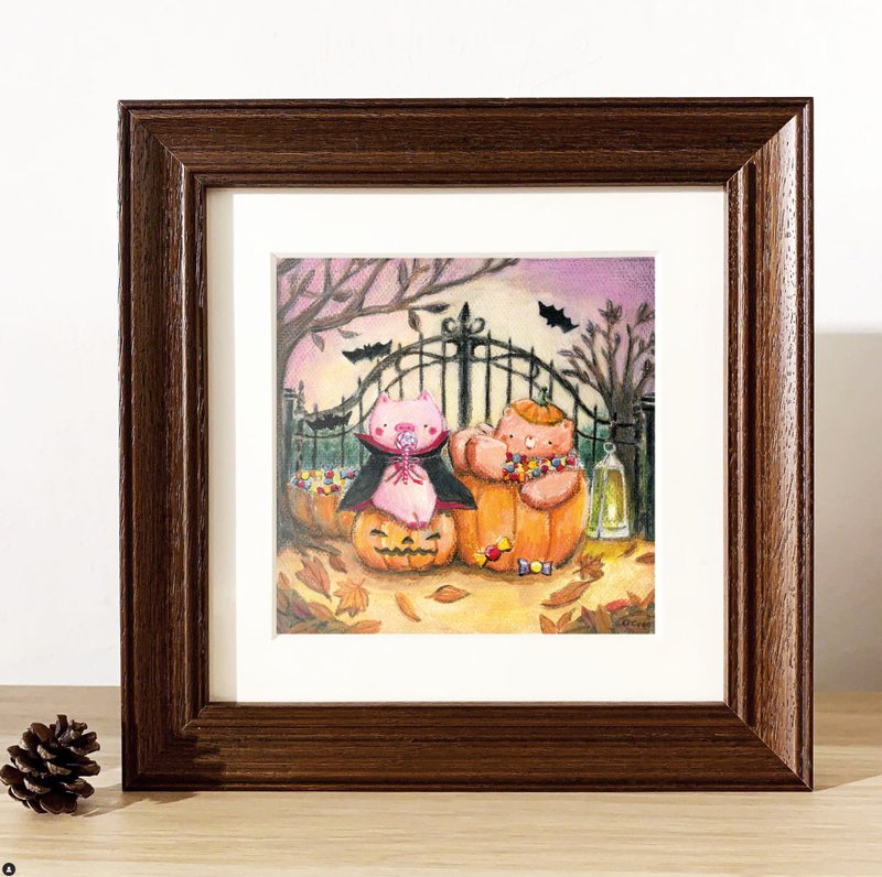 印刷畫 - Halloween 搗蛋的季節 - Little Bear and Pig - 海報/掛畫/掛布 - 其他材質 
