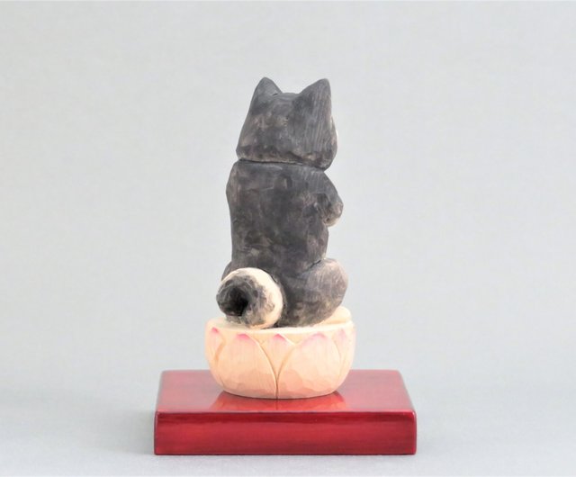 木彫りの柴犬(黒) 木彫り 犬仏さま 黒柴犬 犬仏1906 - ショップ 仏屋さかい stha