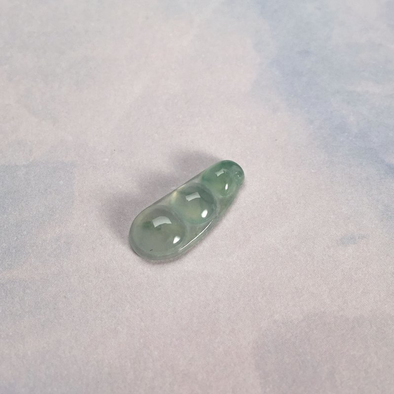 冰種飄花翡翠福豆 | 戒面 | 裸石 | 天然緬甸A貨翡翠 | 送禮 - 金工/飾品 - 玉石 透明
