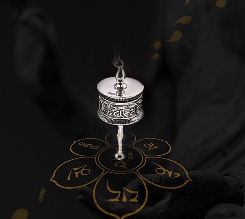 925 Sterling Thai Silver Religious Buddhism Mantra Pendants without Chains - 長項鍊 - 純銀 銀色