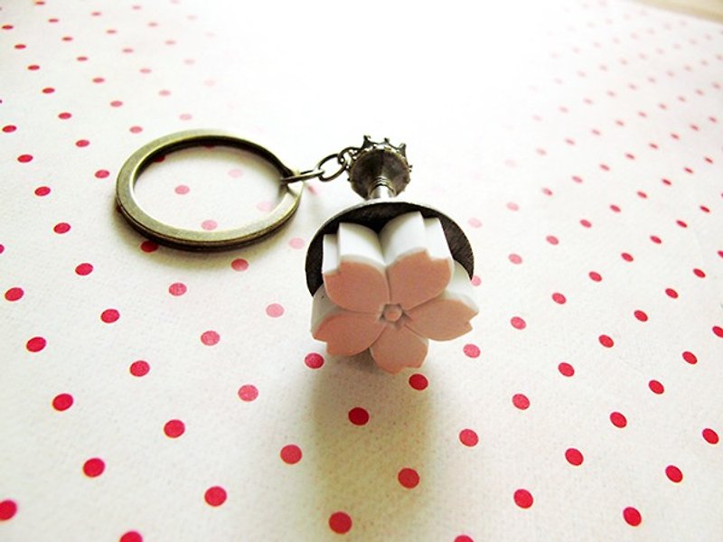 Apu handmade rubber stamp metal crown keychain handle cherry blossom seal - ตราปั๊ม/สแตมป์/หมึก - ยาง 