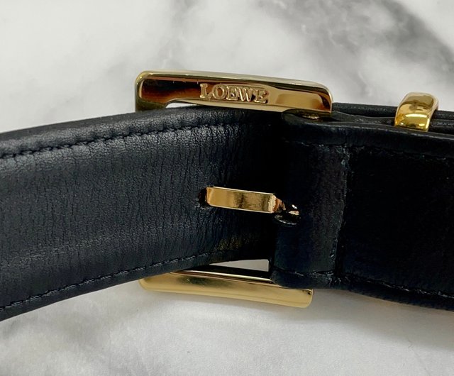 日本直送 名牌中古包 】LOEWE ロエベ イニシャル レザー ベルト