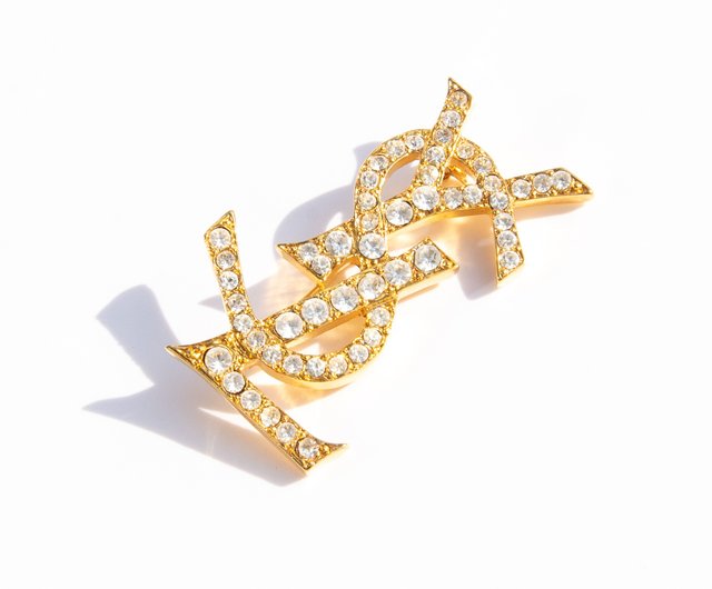【美品】YSL ゴールド カラーストーン ヴィンテージ ブローチ 80's 美品】YSL ゴールド カラーストーン ヴィンテージ ブローチ 80's
