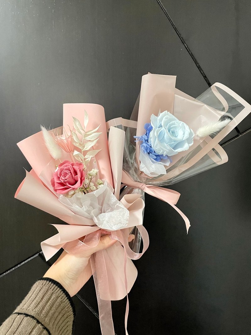 Limited Time 2 Days Offer Valentine's Day Bouquet Single Preserved Flower Valentine's Day Gift Preserved Flower Pink - จัดดอกไม้/ต้นไม้ - พืช/ดอกไม้ สึชมพู