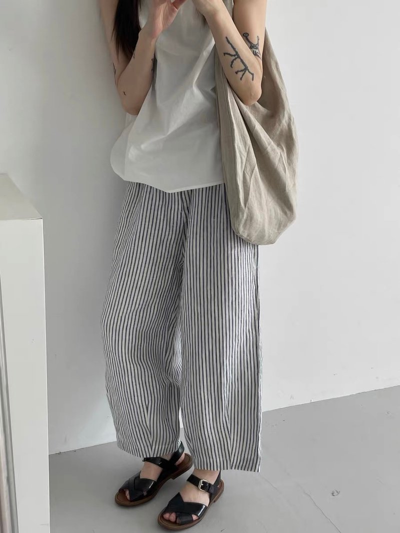 3rd Santian Italian linen balloon pants linen balloon pants - กางเกงขายาว - ผ้าฝ้าย/ผ้าลินิน 