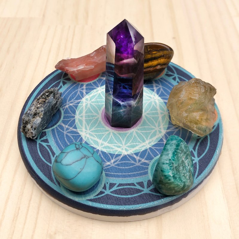 Lonely Planet-Chakra Crystal Array-Extremely purifies and strengthens your chakras - ของวางตกแต่ง - เครื่องเพชรพลอย หลากหลายสี