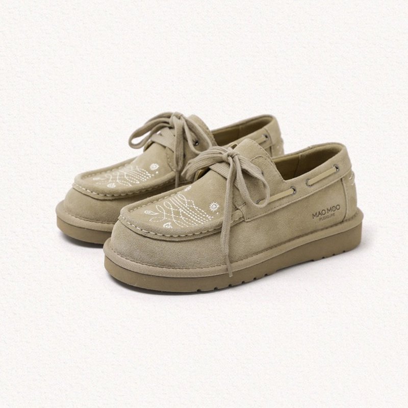 PRE-ORDER韓國品牌 MACMOC Moca 混天然牛皮車線樂福鞋 Grey - 其他 - 其他材質 