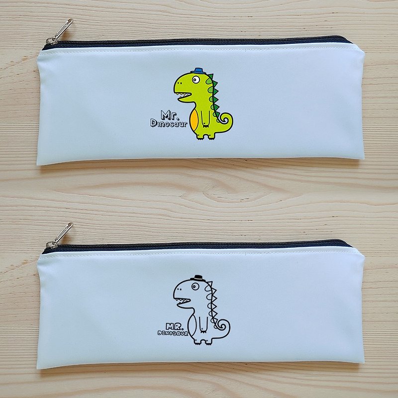 Mr. Dinosaur Wide Cutlery Bag/Chopsticks Bag - ตะเกียบ - เส้นใยสังเคราะห์ สีเขียว