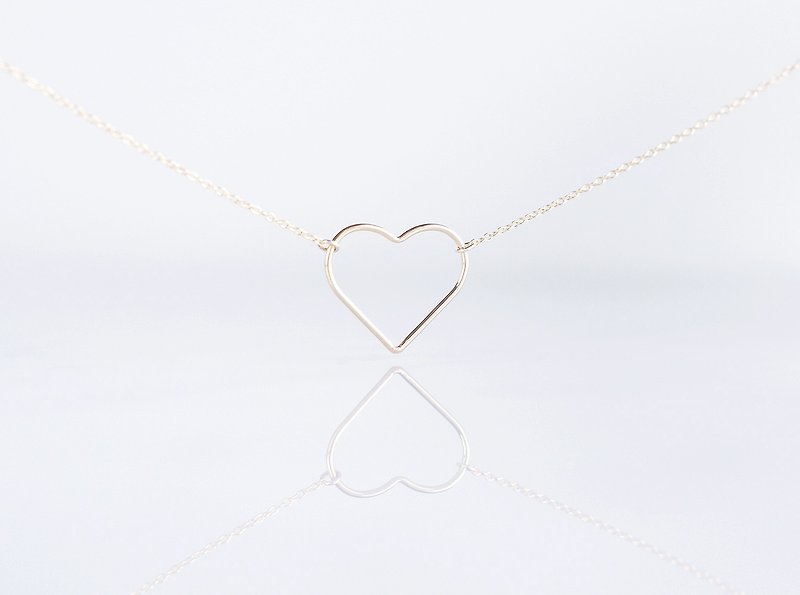 【14KGF】Necklace, -14KGF Open Heart(L)- - Necklaces - Other Metals Gold