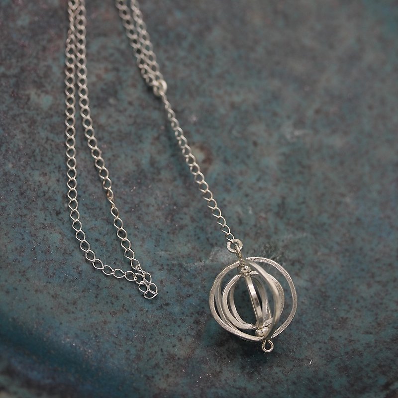 Handmade silver atom shape Galileo necklace (N0102) - Necklaces - Silver 