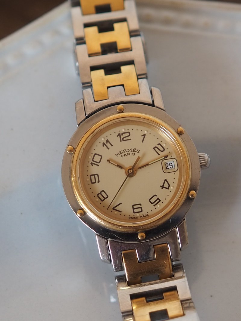 HERMÈS Clipper Watch エルメス クリッパー ウォッチ 腕時計 ゴールド シルバー コンビ ヴィンテージ - 女錶 - 不鏽鋼 金色