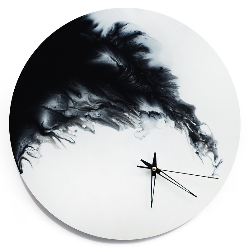 Wing in Angel・White in Black・Clock n Clock・Stop n Walk 40cm - Clocks - Plastic Black