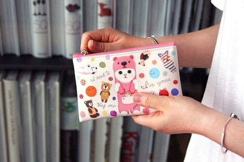 JETOY、甘い猫カードパスポート財布_PinkクマJ1609204 - 小銭入れ - その他の素材 ピンク