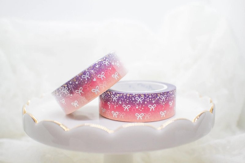 Hot stamping paper tape - Shiny Love Bling Bling hot stamping bow - Washi Tape - Paper Multicolor