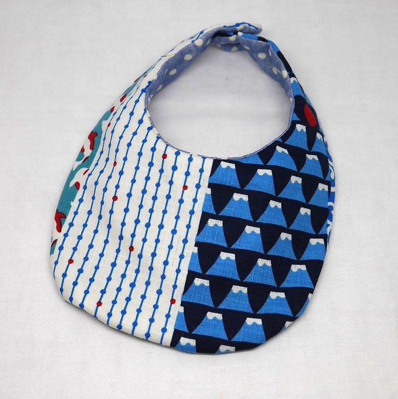 Japanese Handmade Baby Bib / Combination - 1 Blue - Bibs - Cotton & Hemp Blue