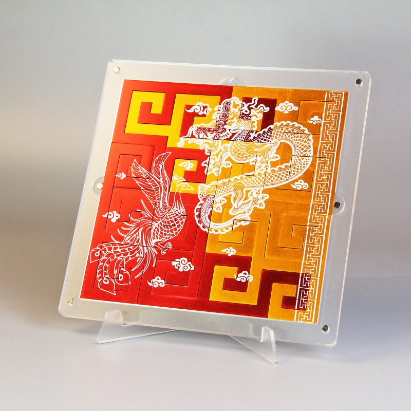 【航太邊角料再造】逸緻拼圖_龍鳳呈祥-新婚禮 - 擺飾/家飾品 - 鋁合金 紅色