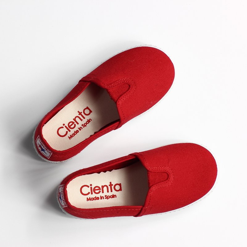 Spanish nationals CIENTA 54000 02 red canvas shoes big boy, shoes size - รองเท้าลำลองผู้หญิง - ผ้าฝ้าย/ผ้าลินิน สีแดง