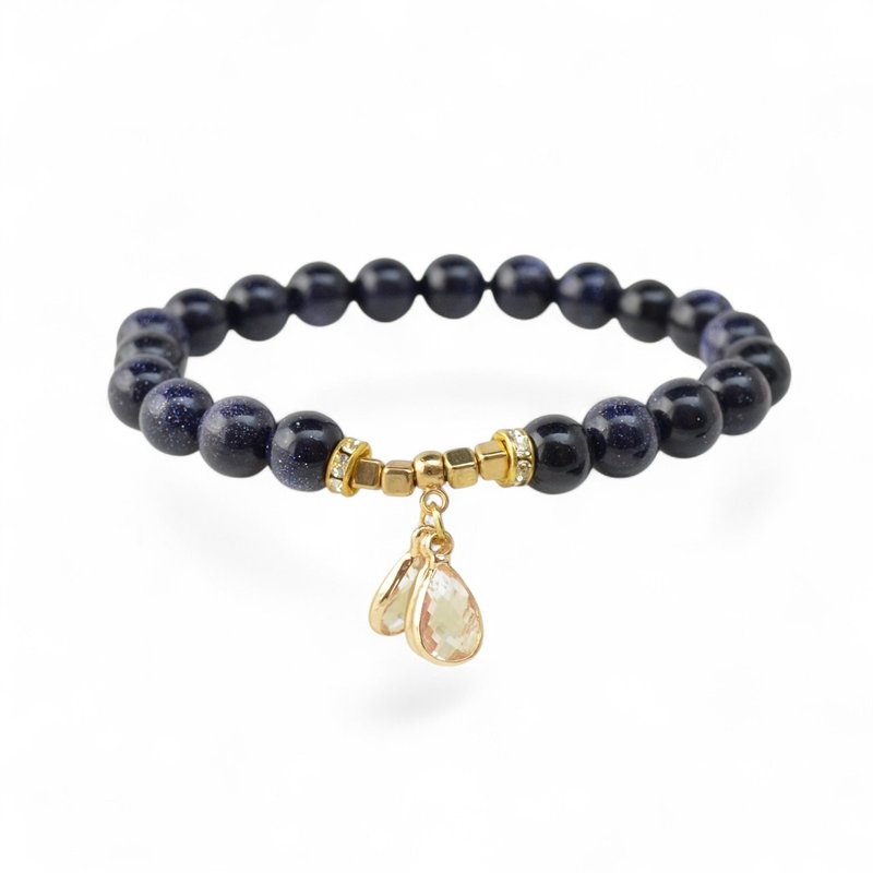 Gemstone bracelet blue color beads gift idea TG74 - Bracelets - Gemstone Blue