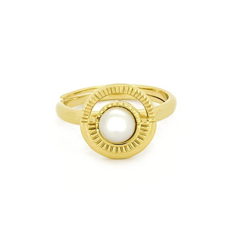 Halo Moon Ring, Sterling Silver, Moon Ring, Moon Silver Ring. - 戒指 - 純銀 金色