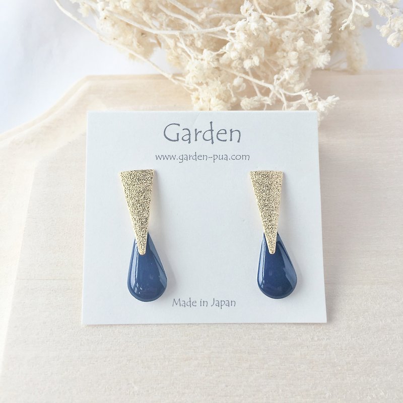 drop earrings navy - Earrings & Clip-ons - Other Metals Gold