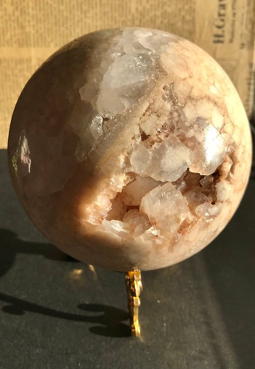 Could9Crystal 巨型 櫻花瑪瑙球 瑪瑙爆晶 開口笑 水晶球 擺設 天然原石