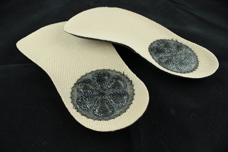 AC RABBIT - 兩段式緩衝氣墊後跟鞋墊 小花鞋墊 - 鞋墊/周邊 - 其他材質 卡其色