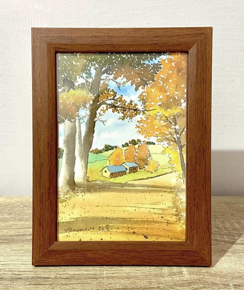 Autumn (with frame) hanging pictures/decorative pictures/exchange gifts - Items for Display - Paper Multicolor