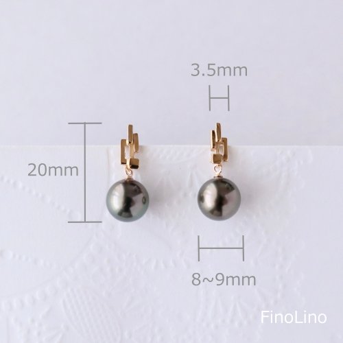 The Kiss Tahitian pearl black pearl and K10YG earrings Recommended