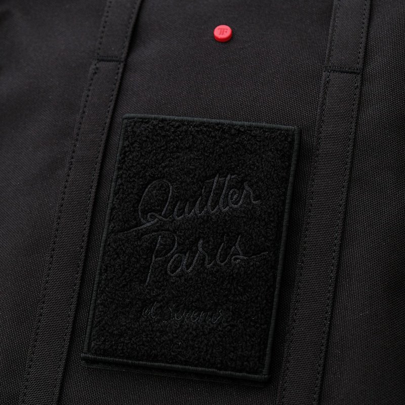 QUITTER PARIS PATCH- BLACK CHENILLE - กระเป๋าเป้สะพายหลัง - เส้นใยสังเคราะห์ สีดำ