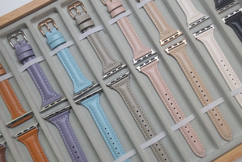本革 Apple Watch ストラップ/マカロンカラー/ソフトレザーウォッチ【第9世代/ウルトラ2】 - 腕時計ベルト - 革 多色