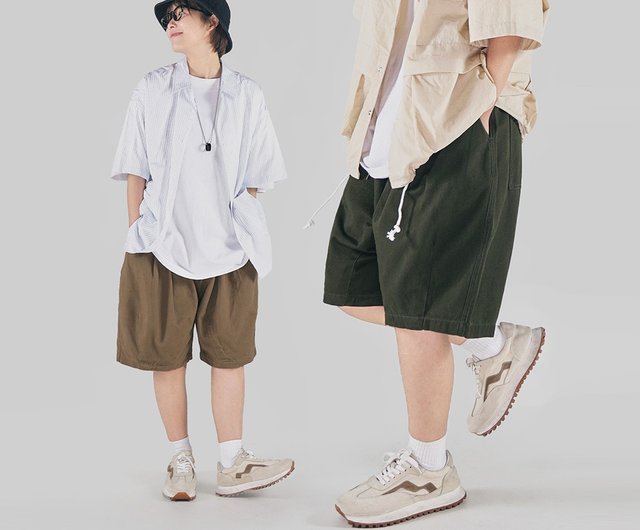 c-boy style シティボーイコーデ売り チェックポロシャツ×ハーフパンツ-