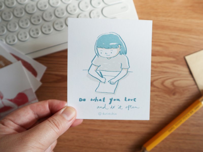 喜歡的事要常常做 Do What You Love | 小卡片 - 卡片/明信片 - 紙 藍色