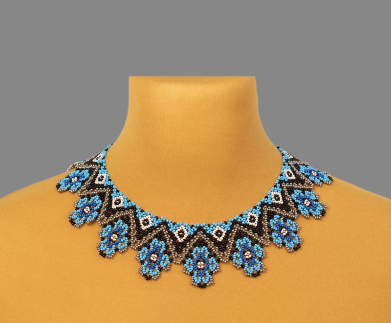 Blue flower necklace for her - สร้อยคอ - แก้ว สีน้ำเงิน