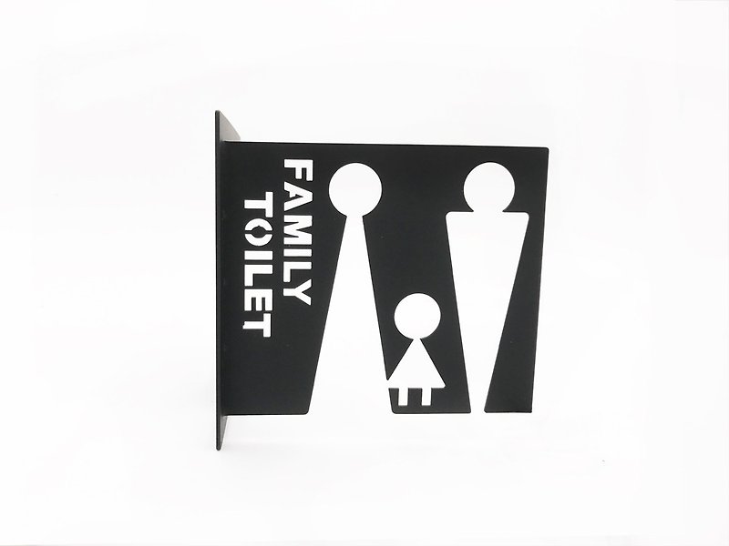 Stainless Steel parent-child toilet signs, dressing rooms, toilet tags, toilet signs - Wall Décor - Other Metals Black
